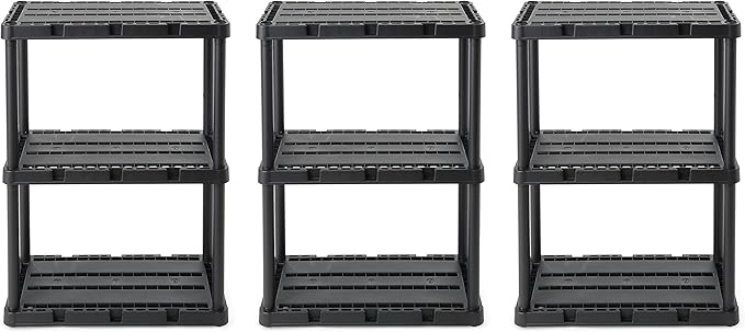 Gracious Living 3 Pack Light Duty Storage Shelves, Knect-A-Shelf 3-Shelf by GraciousLiving