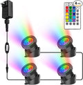 RGB Pond Lights with Timer, LED Underwater Submersible Colorful Landscape by CREPOW