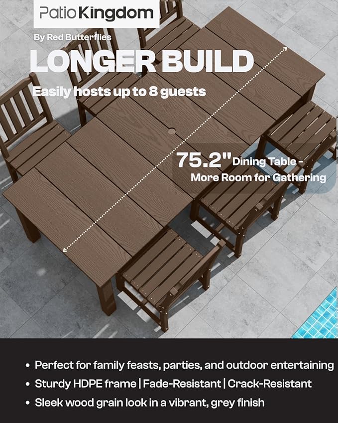 7-Piece Brown Outdoor Dining Set - Image 2