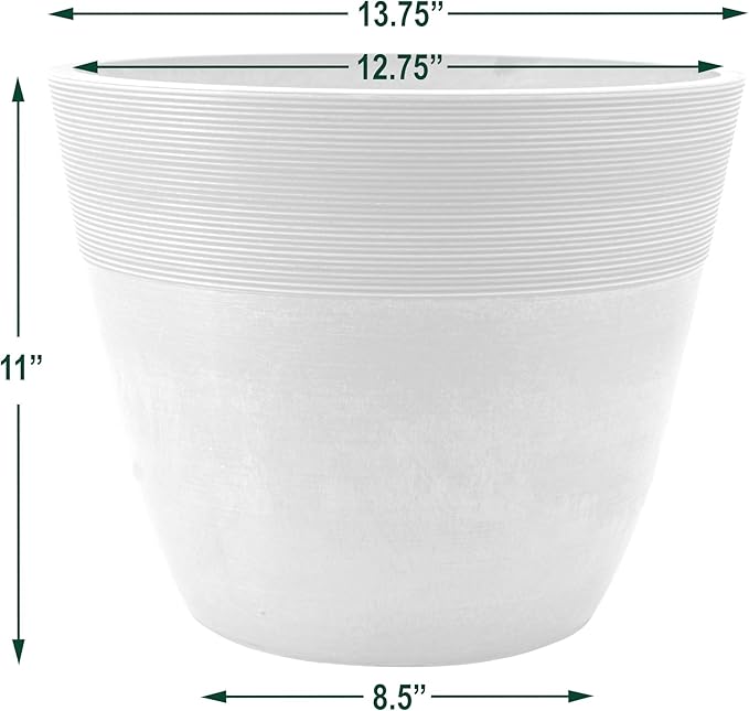 Arcadia Garden Products FM35CT Etched Pot 14x11-Cement - Image 4