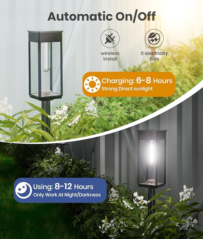 SUPER BRIGHT Solar Pathway Lights Outdoor, 8 Pack Solar Lights Outdoor - Image 7