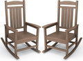 KINGYES Outdoor Rocking Chair Set of 2, High Density Polyethylene Patio Rocking by KINGYES