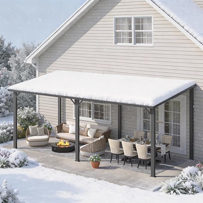 AECOJOY 8' x 20' Outdoor Hardtop Metal Gazebo - Image 7