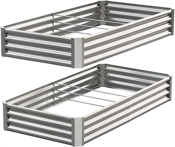 Galvanized Raised Garden Bed, Outdoor Planter Box Metal Patio Kit Planting Bed - Image 8