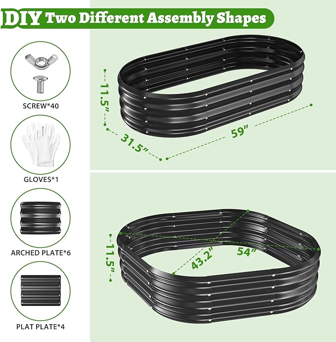 Oval Galvanized Planter Box, Metal Raised Garden Bed - Image 3