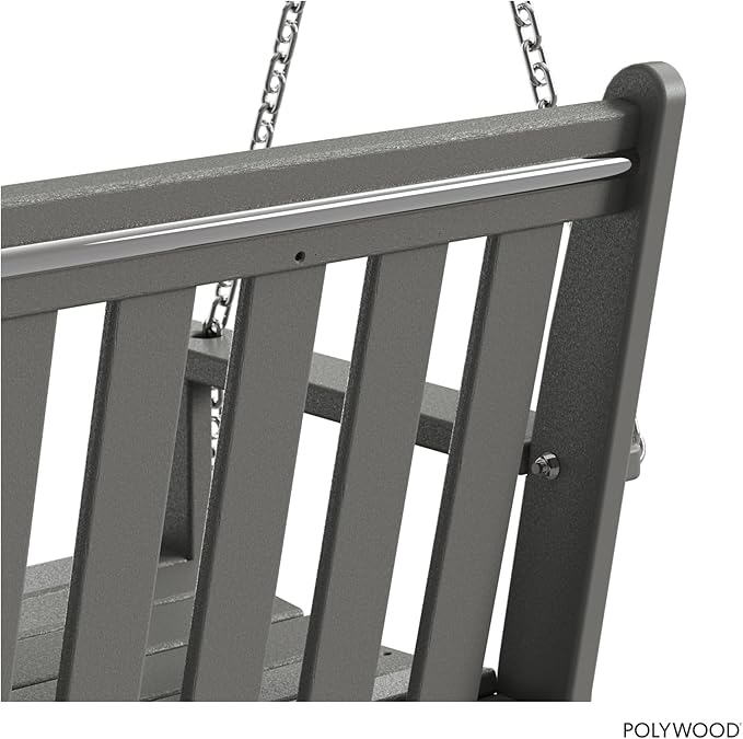 POLYWOOD GNS60GY Vineyard 60" Swing, Slate Grey - Image 6