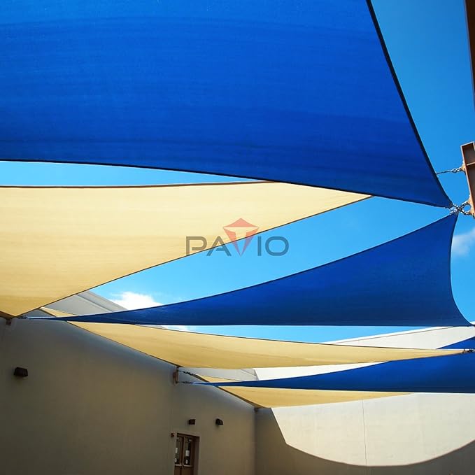 Patio Paradise 13' x 13' x 12'10" Sun Shade Sail Triangle Canopy, Permeable - Image 5