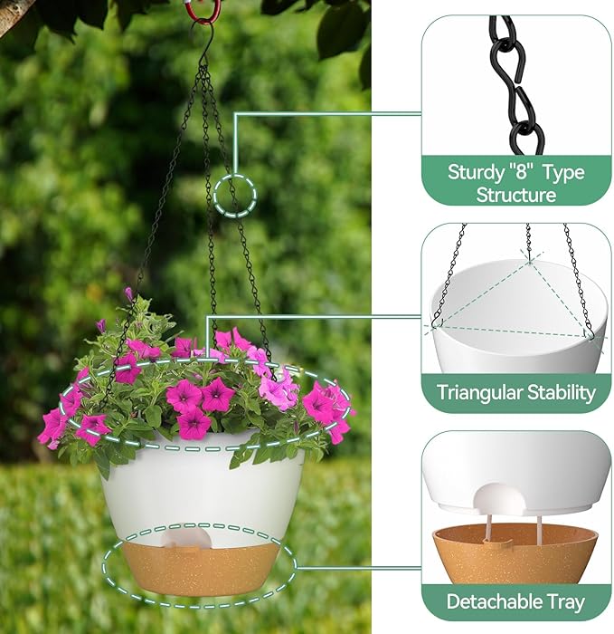 ZMTECH 12 Inch Hanging Planters - Image 8