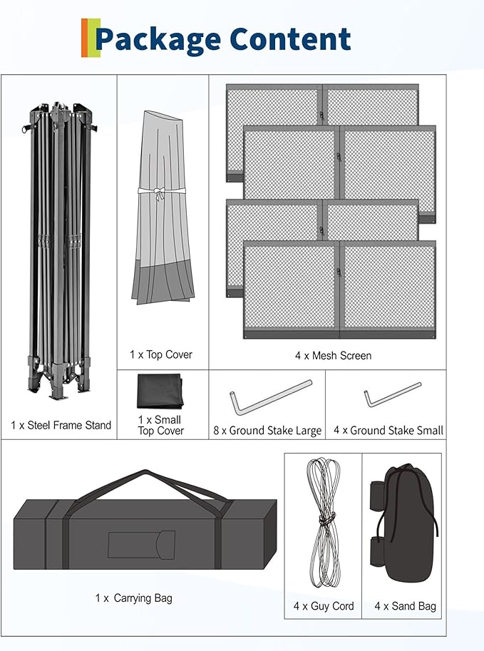 11'x11 Pop-Up Gazebo, Instant Outdoor Canopy Tent - Image 9