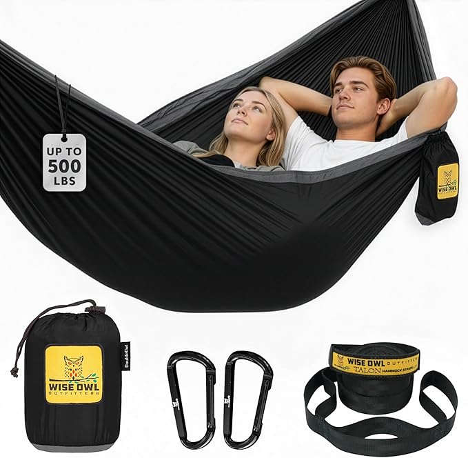 Wise Owl Outfitters Camping Hammock – 500lbs Portable Hammock by WiseOwlOutfitters