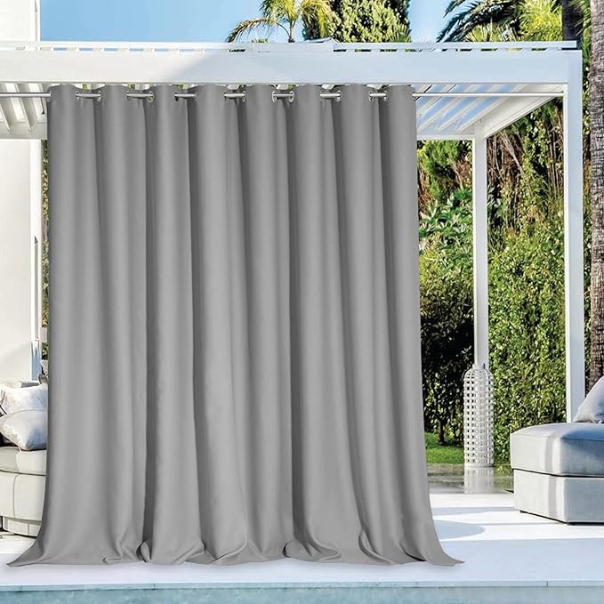 NICETOWN Patio Outdoor Curtain Waterproof Weighted Extra Wide, Grommet Vertical by NICETOWN