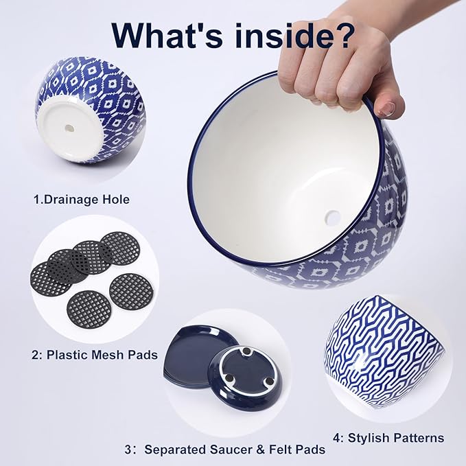 Selamica Ceramic Plant Pots, 5.6 Inch Flower Pots - Image 4