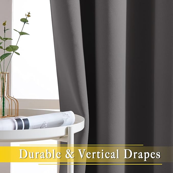 NICETOWN Blackout Sliding Glass Door Curtain 90 inches Long, Grommet Thermal - Image 3