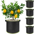 4 Pack 5 Gallon Grow Bags with Handles Garden Vegetable Flower Grow Bags by WIRETRAN
