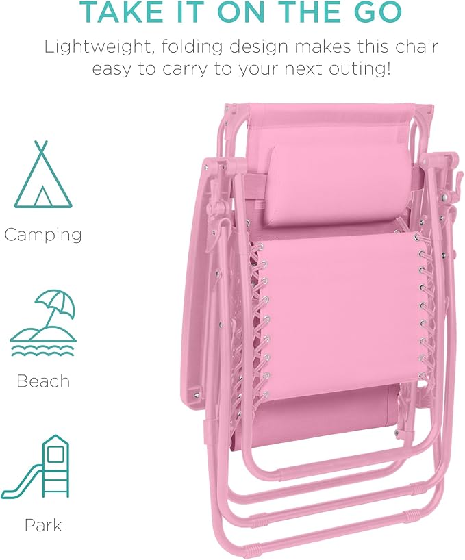 Best Choice Products Folding Zero Gravity Outdoor Recliner Patio Lounge Chair - Image 7