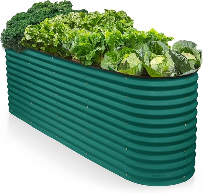 9-in-1 Galvanized Raised Garden Beds Outdoor // 8×2×2.5 ft Modular Planter by PlantPlot