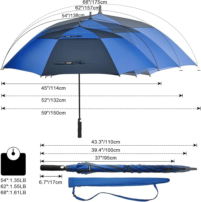 G4Free 47/54/62/68/72 Inch Automatic Open Golf Umbrella Oversize Extra Large - Image 5