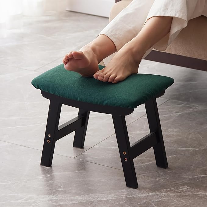 Foot Stool, Bamboo Small Sofa Foot Rest Under Desk, Extra Seating by Kitsanery
