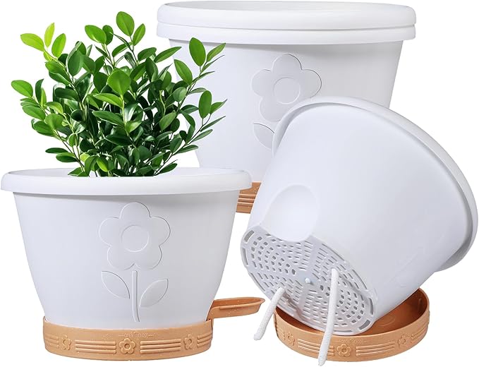 Plant Pots, Flower Pots for Indoor/Outdoor Plants, Self Watering Plastic by Unknown