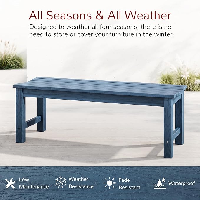 Stoog Backless Outdoor Bench, 2-Person Patio Benches - Image 4