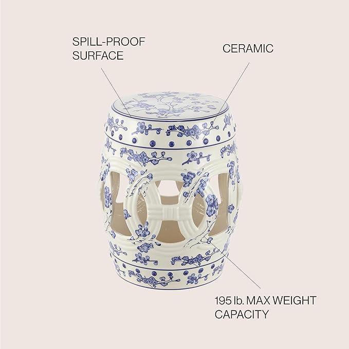 JONATHAN Y TBL1027A Lucky Coins 16" Chinese Ceramic Drum Indoor/Outdoor Garden - Image 5