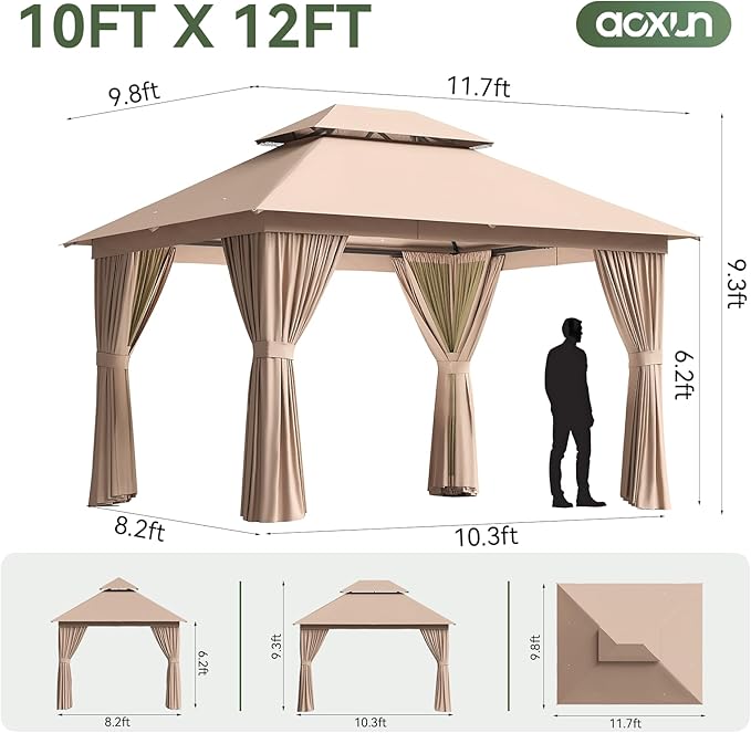 Aoxun 10x12 Outdoor Gazebo - Image 5