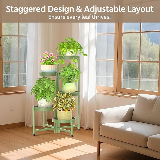 LASZOLA 5 Tiered Folding Plant Stand Indoor - Image 6