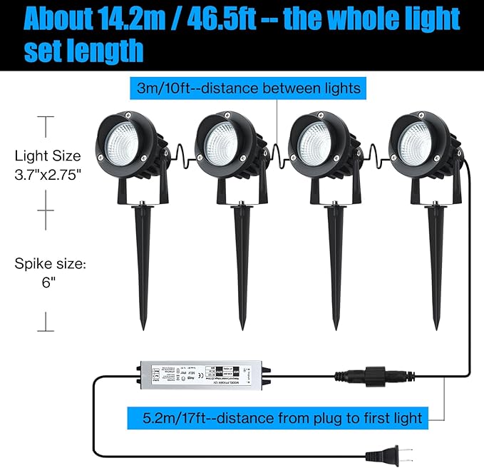 20W Dusk to Dawn led Light Spotlights Outdoor, Low Voltage Warm White Outdoor - Image 7