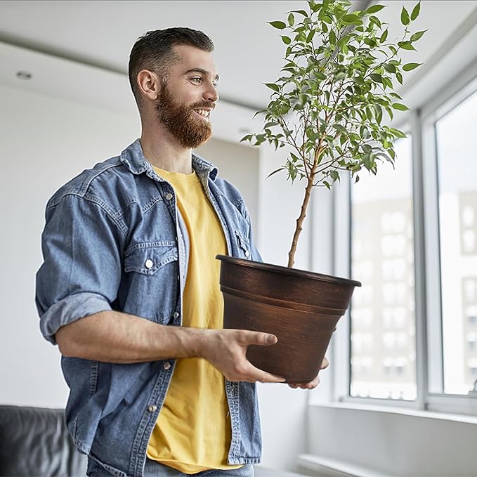 Plant Planters Pots Set of 4 Pack 13 Inch，Large Plastic Flower Pot - Image 6