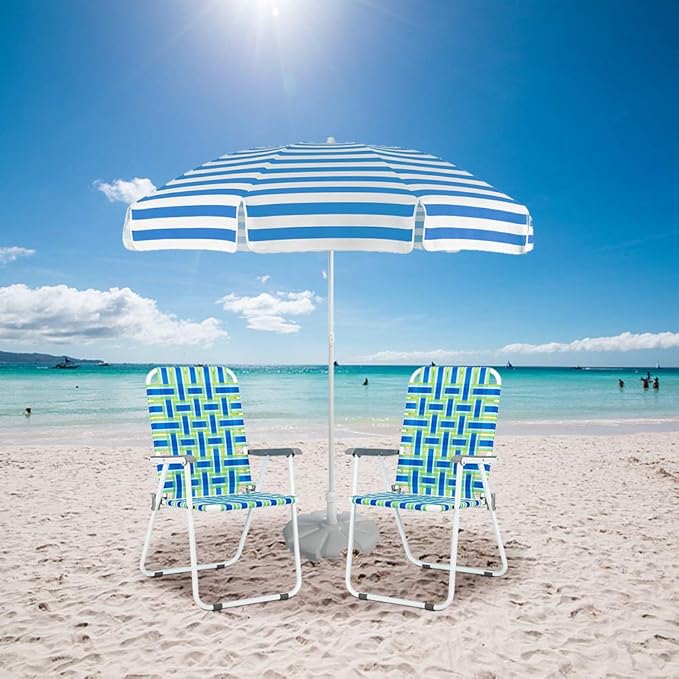 VINGLI Patio Lawn Webbed Folding Chairs 1 Piece, Outdoor Beach Chair Portable - Image 2