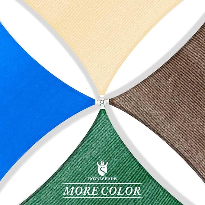 Royal Shade 20' x 20' x 20' Beige Triangle Sun Shade Sail Canopy Outdoor Patio - Image 9