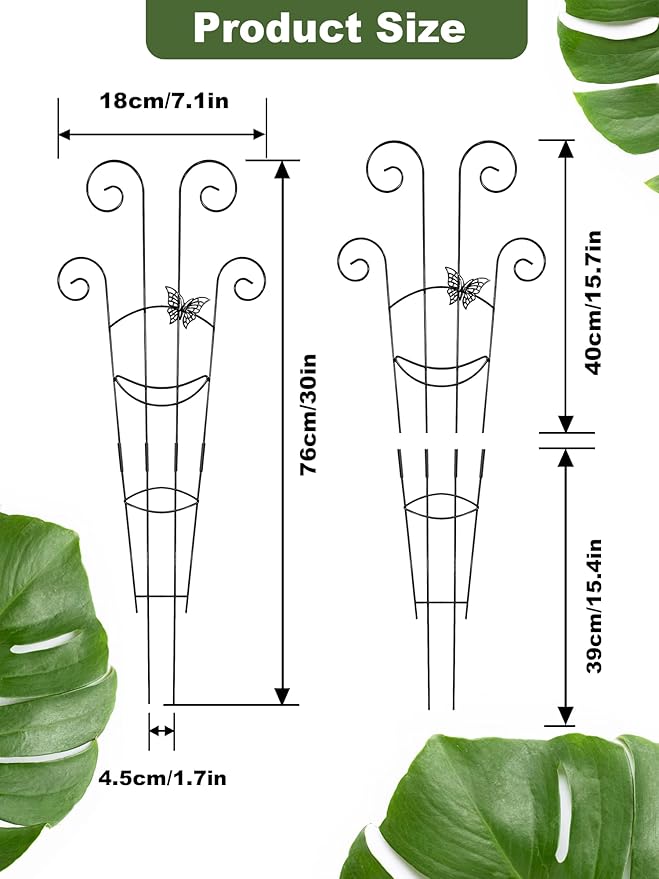 Metal Butterfly Trellis for Climbing Plants Indoor, 4 Pack 30 Inch Taller - Image 2