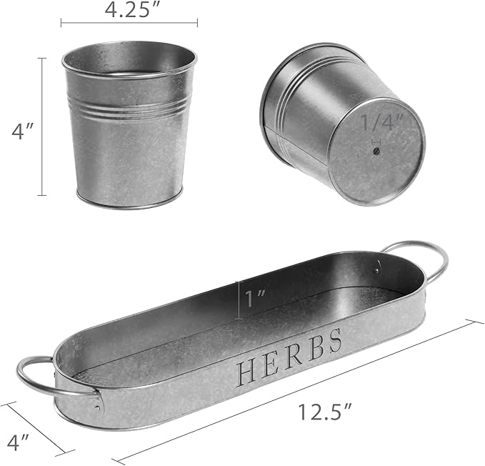Barnyard Designs Indoor Herb Garden Planter Set - Image 4