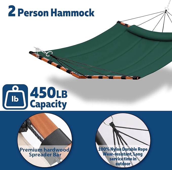12FT 2 Person Hammock TegerDeger Large Hammock 450LB Capacity - Image 4