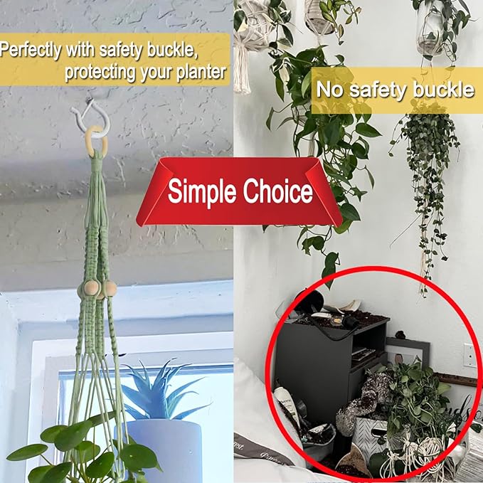20 Pack Q Hanger Hooks with Safety Buckle, Rustproof Screw Hooks - Image 3