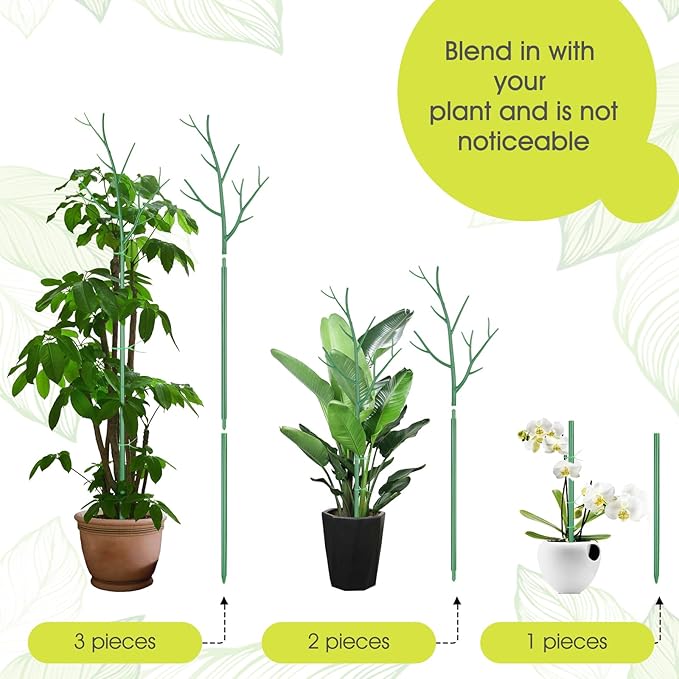 6 Pack Plant Support Stakes for Indoor Plants, 39.37 Inch Tall Twig Plant Sticks - Image 2