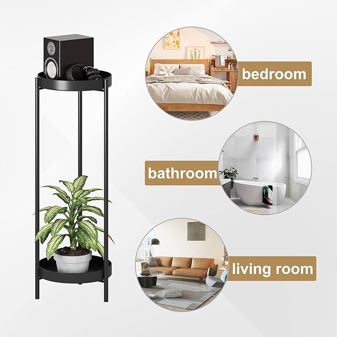 Metal Black Tall Plant Stand Indoor or Outdoor - Image 3
