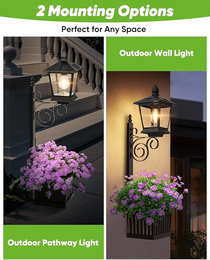 Outdoor Flower Pots 2 in 1, Solar Lamp Post - Image 5