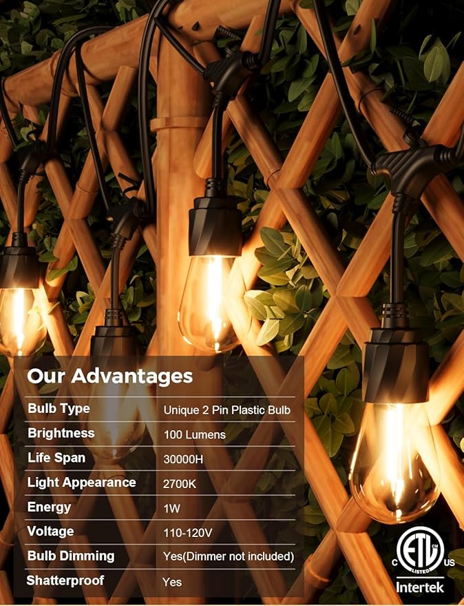 XMCOSY+ 96FT Outdoor String Lights, Patio Lights Outdoor Waterproof - Image 4