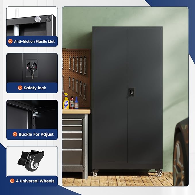 Yizosh Metal Garage Storage Cabinet - Image 4
