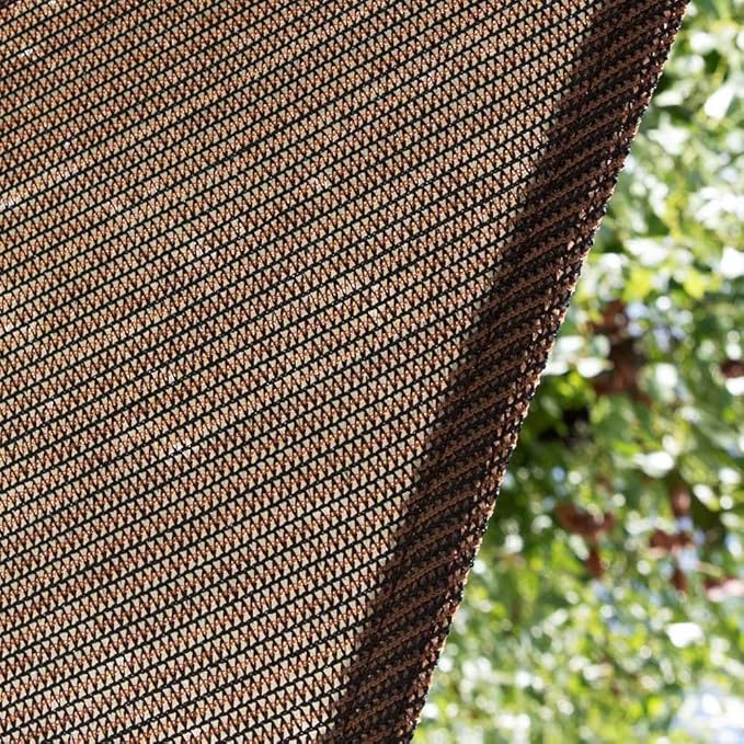 Amgo Custom Size 18' x 18' x 18' Brown Triangle Sun Shade Sail UPF50+ AGTAPRT12 - Image 9