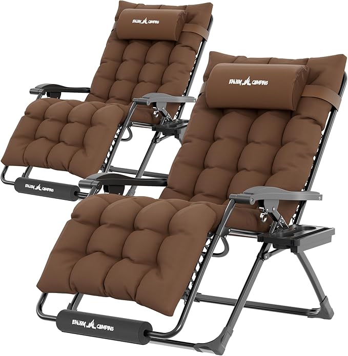 UDPATIO Oversized Zero Gravity Chair Set of 2, 29In XL Patio Reclining Chair by UDPATIO