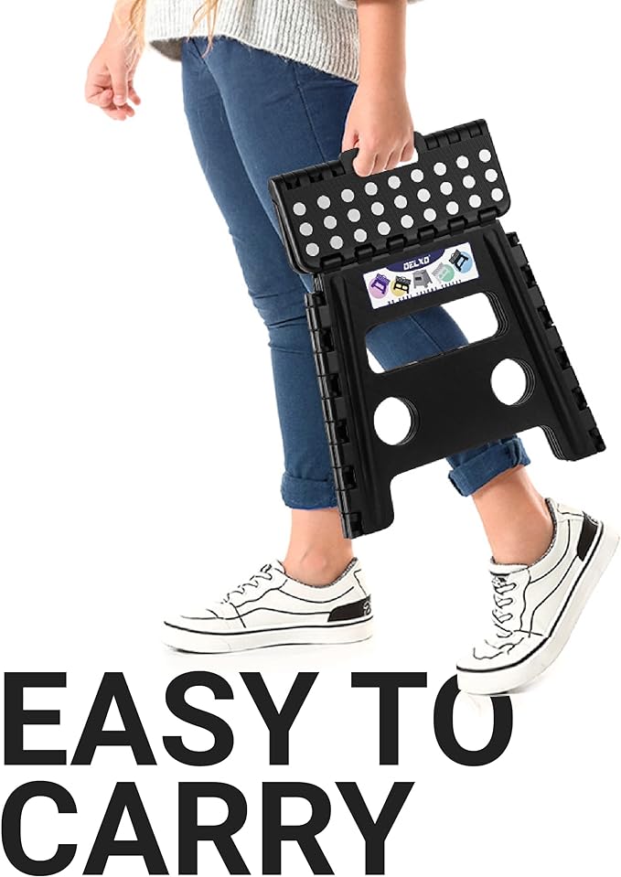 Delxo Folding Step Stool, 13 inch Non-Slip Foldable Stools Up to 300 LBS - Image 6