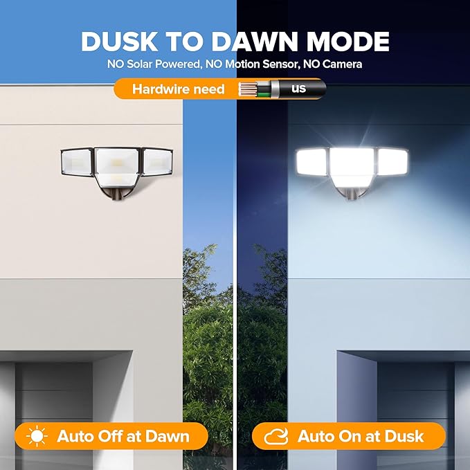LUTEC 80W Dusk to Dawn Flood Lights Outdoor, 9000LM Super Bright LED Security - Image 4