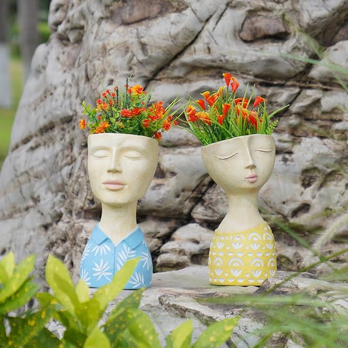 DiliComing Face Planter Pot Head Planter - Image 9