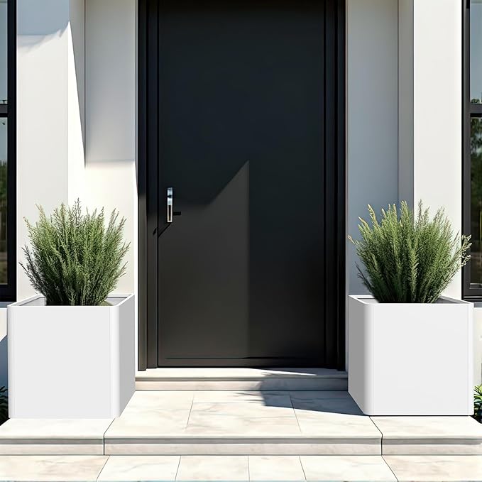 Large Outdoor Planter 26" L x 26" W x 26" H, Metal Square Planter - Image 6