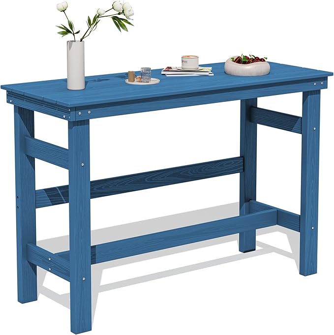 SERWALL 41" Outdoor Bar Table, HDPE Patio Bar Counter Height Table, All Weather by SERWALL