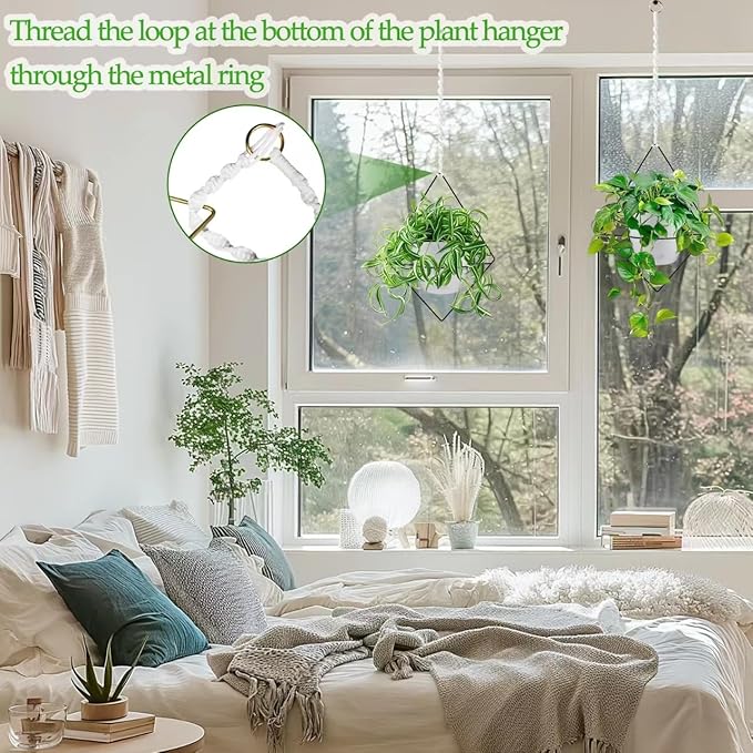 Hanging Planters for Indoor Plants, 2 Set Self Watering Hanging Flower Pots - Image 3