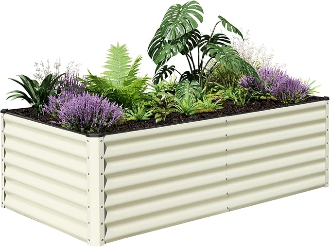 SnugNiture Galvanized Raised Garden Bed 8x4x2FT Outdoor Large Metal Planter Box by snugniture