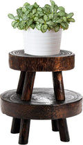 TOPZEA Set of 2 Mini Wooden Stool Display Stand, Wood Riser by TOPZEA